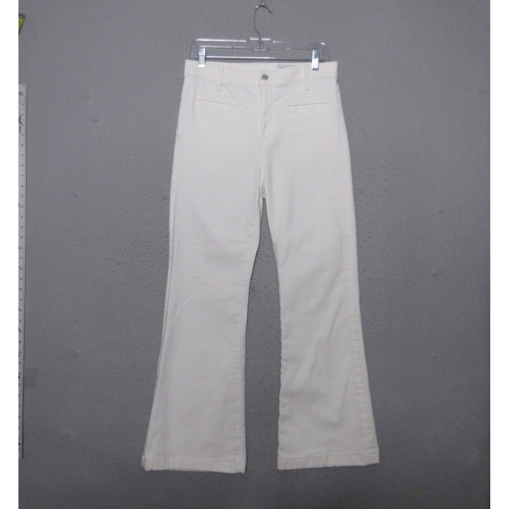 AG Jeans Women 28 White Desi High-Rise Flare Denim Minimalmist Quiet Luxury